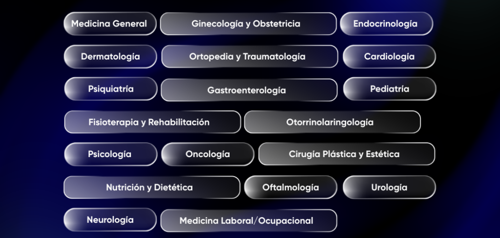 especialidades software medico